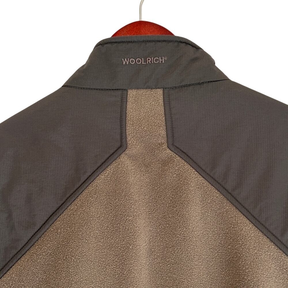 Woolrich Fleece Vest Men's L Full Zip Hiking Outdoor Gorpcore Tan Brown Large - Picture 5 of 9